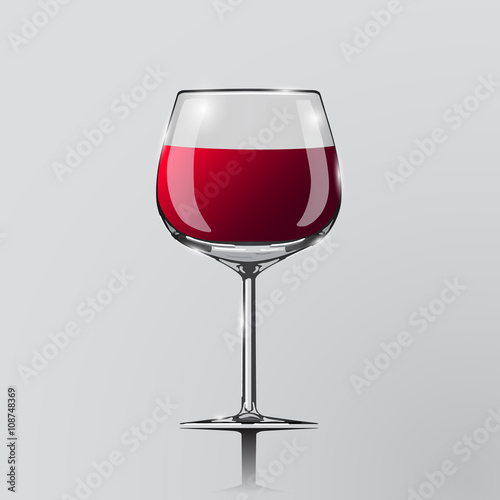 Realistic vector illustration of a wine glass.