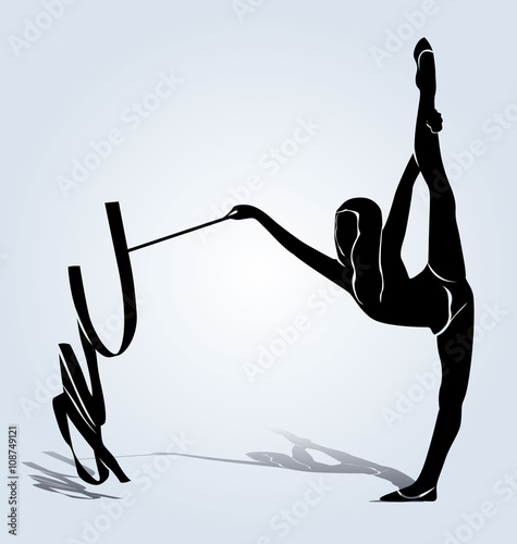 Vector silhouette gymnast