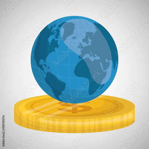Global economy design, financial and money concept