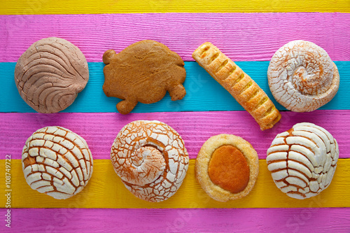 Fotografie Mexican pastries concha puerquito ojo buey
