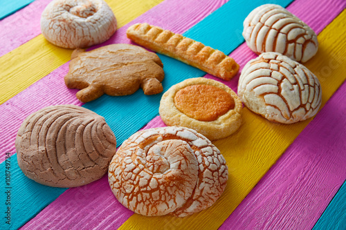 Mexican pastries concha puerquito ojo buey photo