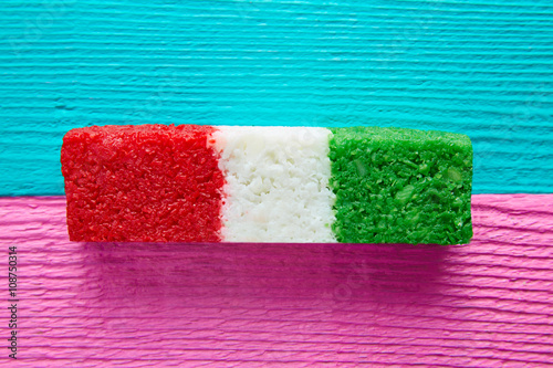 Mexican coconut flag candy striped chredded photo