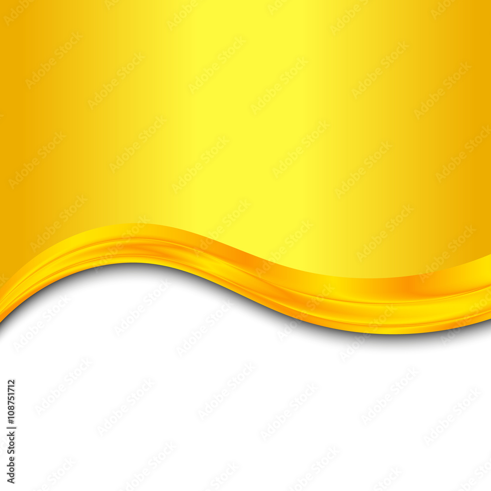 abstract vector background with a golden wave