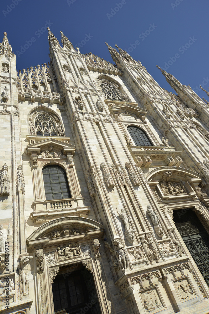 Details of the spires of Milan cathedral