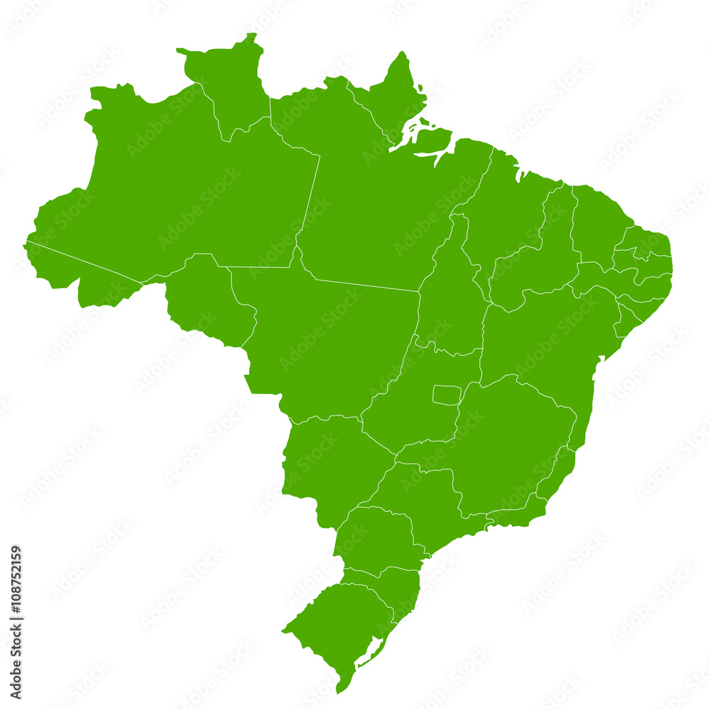 ブラジル　地図　緑　アイコン
