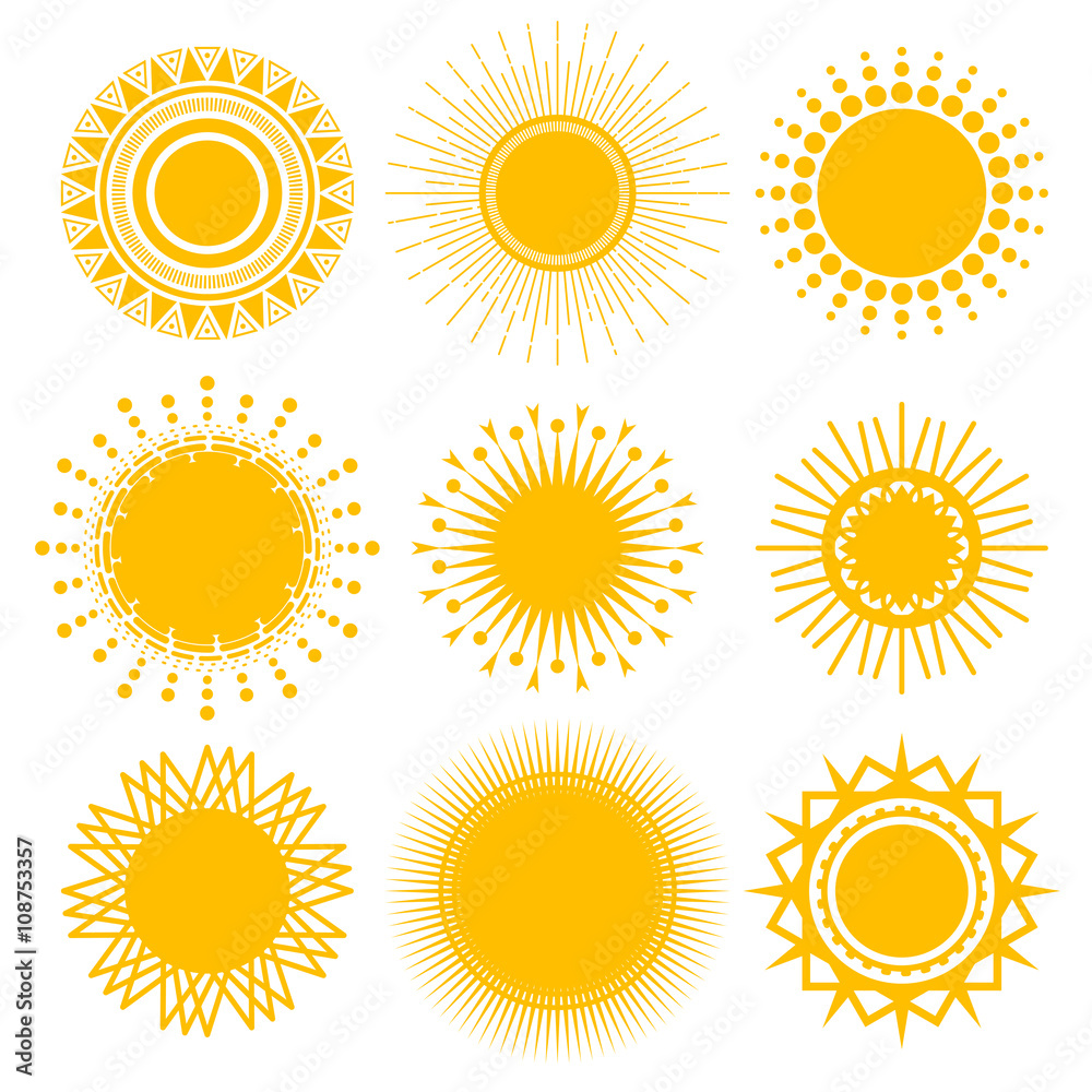 Sun icons. Elements for design. Vector illustration Sun icons. Elements for design. Vector illustration