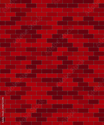 Red brick wall vector illustration