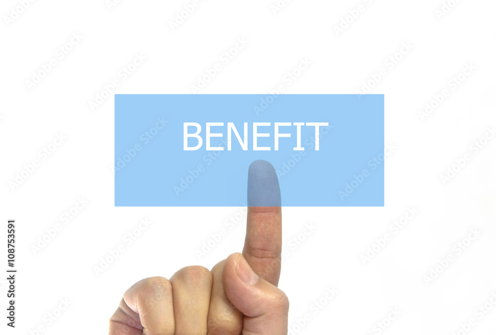 business man writing benefit. internet button business man writing benefit. internet button