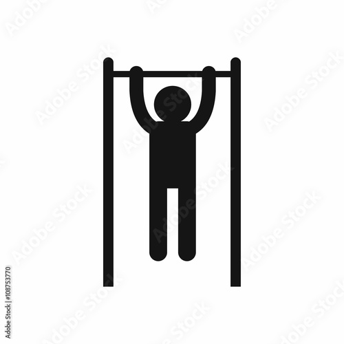 Man doing pull ups on the horizontal bar icon