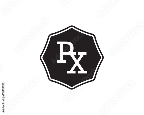 PX retro initial monogram letter logo. vintage label typography.