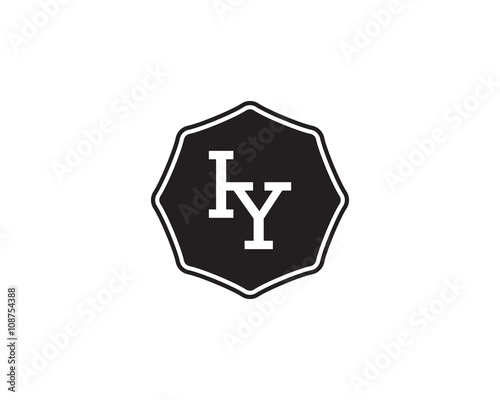 IY retro initial monogram letter logo. vintage label typography.