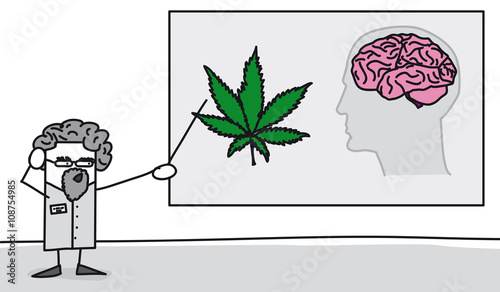 Professeur expliquant les effets du cannabis
