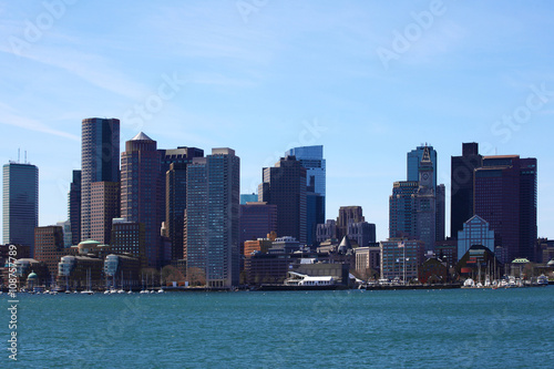 Close view of the Boston, Massachusetts skyline