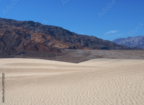 Rippled Sand and Mountains Death Valley National Park