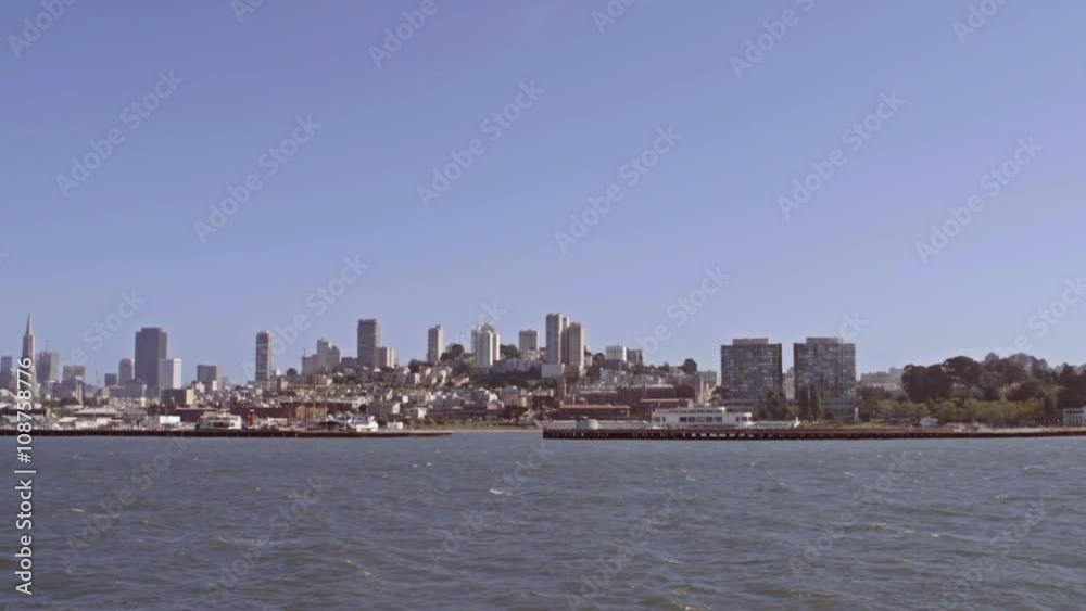 Slow motion shot of San Francisco taken from Ocean.
Slow motion shot of San Francisco taken from Ocean.