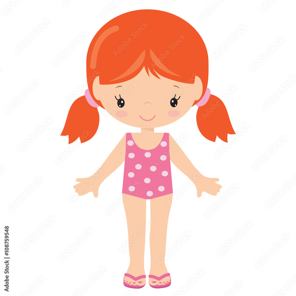 Girl in a bathing suit vector illustration Girl in a bathing suit vector illustration