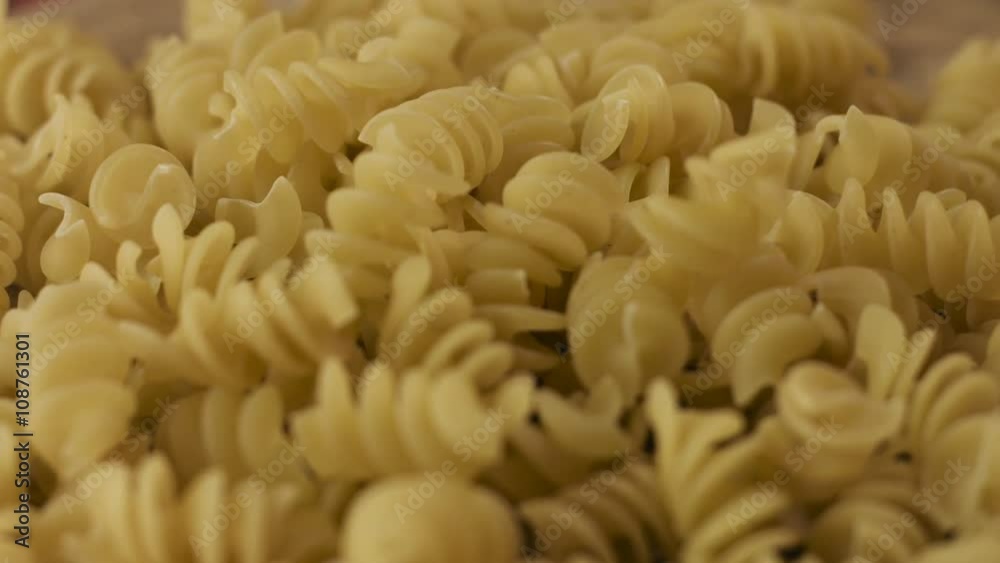 Prepared spiral pasta blurred closeup Prepared spiral pasta blurred closeup