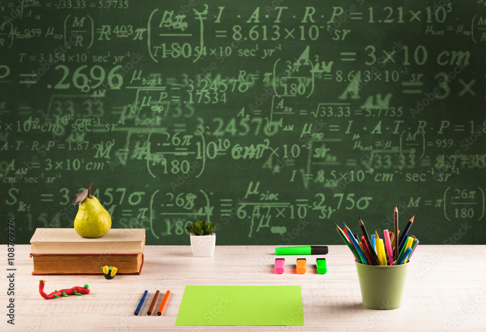 Back to school blackboard with numbers Back to school blackboard with numbers