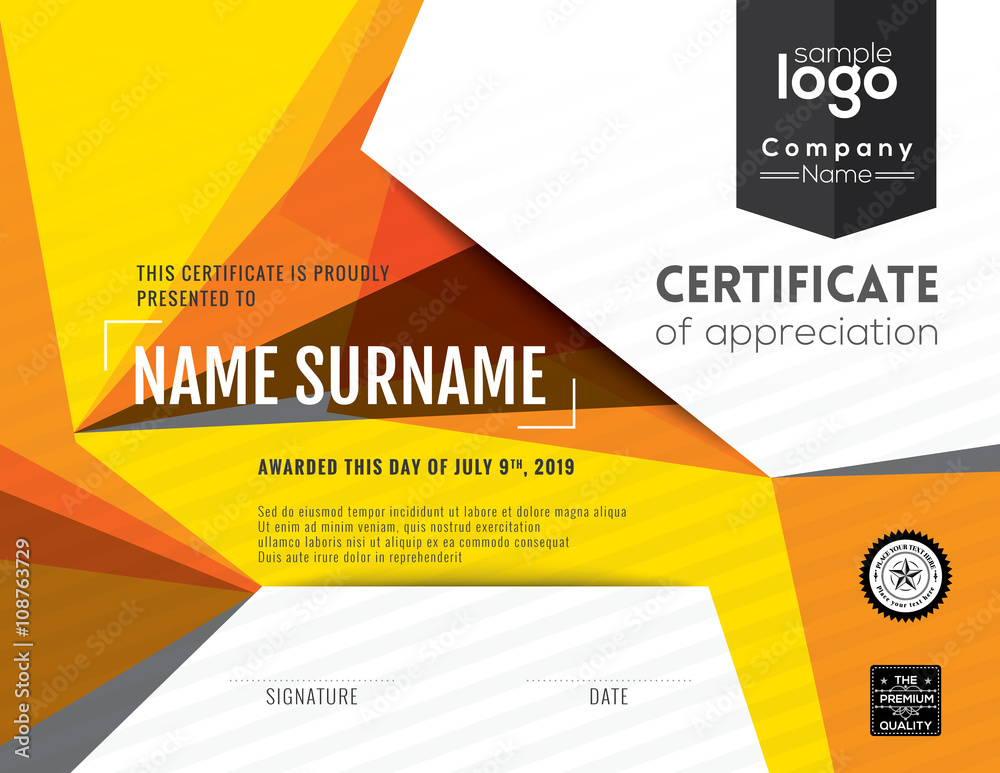 Modern certificate background design template Modern certificate background design template