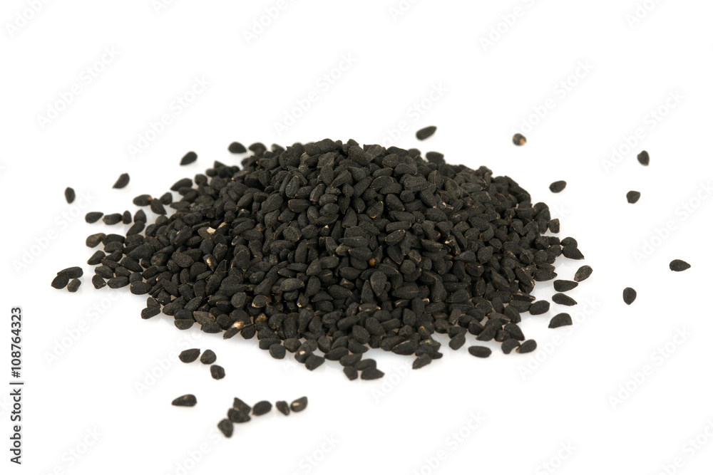 black cumin isolated on white background black cumin isolated on white background