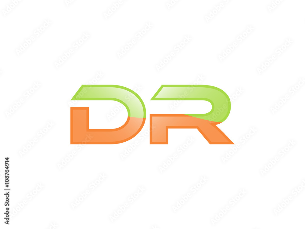 Green Orange shiny DR letters Green Orange shiny DR letters