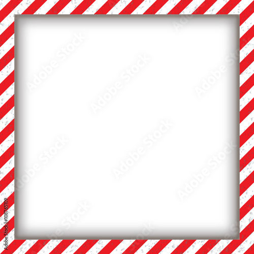 Abstract geometric square frame, with diagonal red and white. Vector illustration