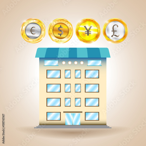 Currency. Finance. Economy. Vector illustration