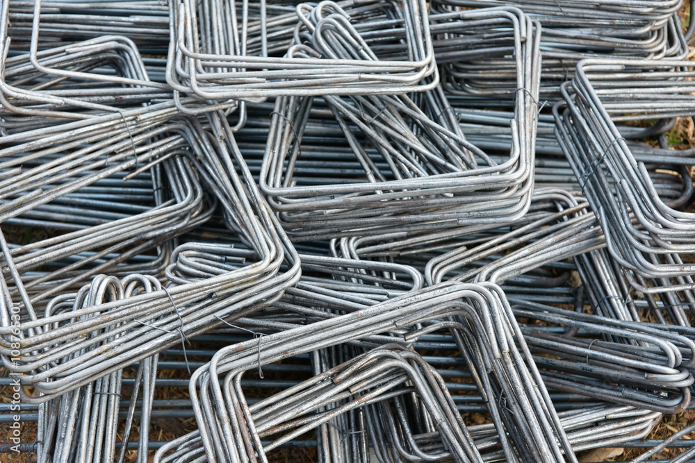 Rebar reinforced casting framework, in the construction site Stock