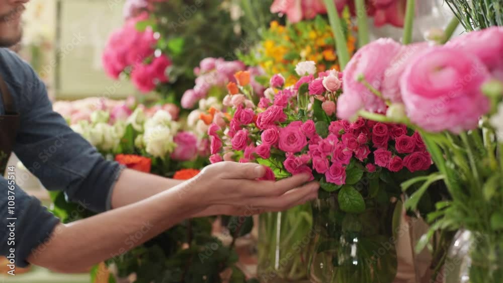 Large array of flowers in florist shop. Large array of flowers in florist shop.