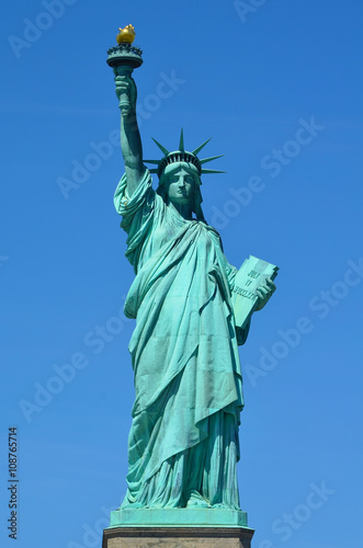 Front view of the Statue of Liberty in New York City