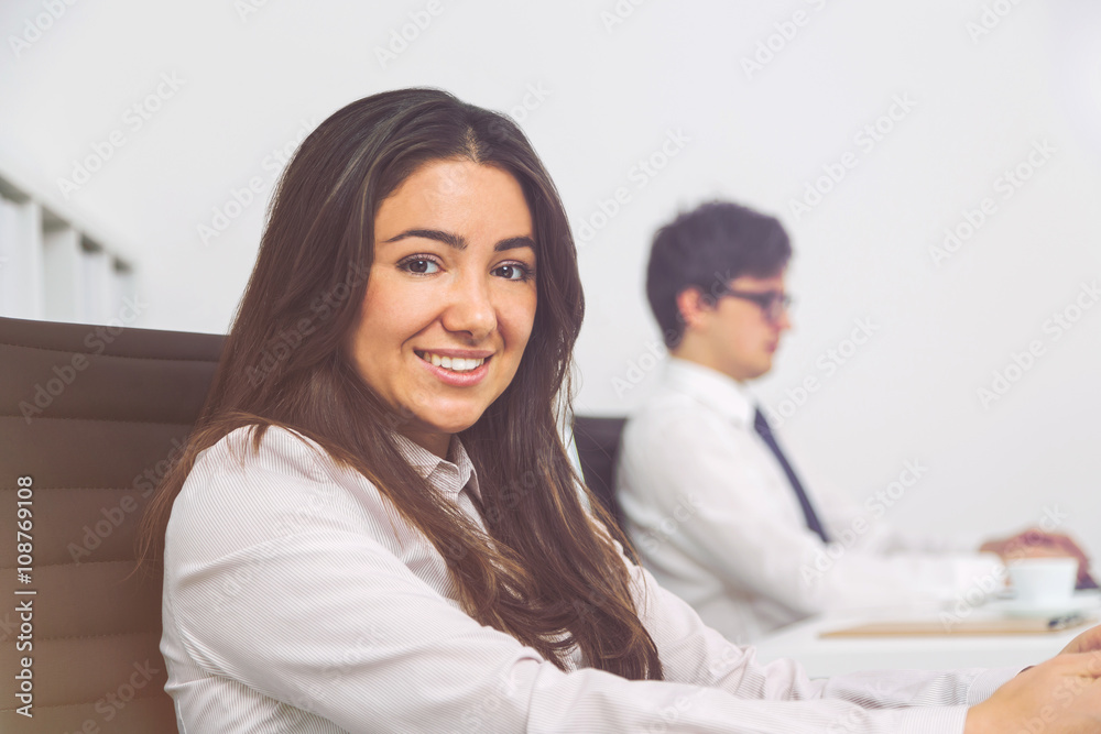 Smiling businesswoman