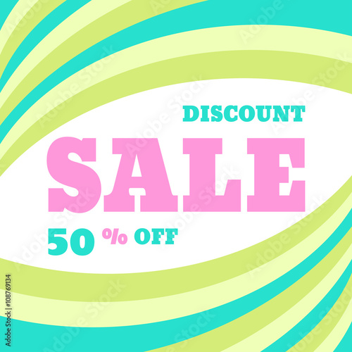 Sale discount 50  off vector concept banner. Creative advertising poster for promotion  shop  website  flyer and other creative projects. Sale vector layout in light colors.