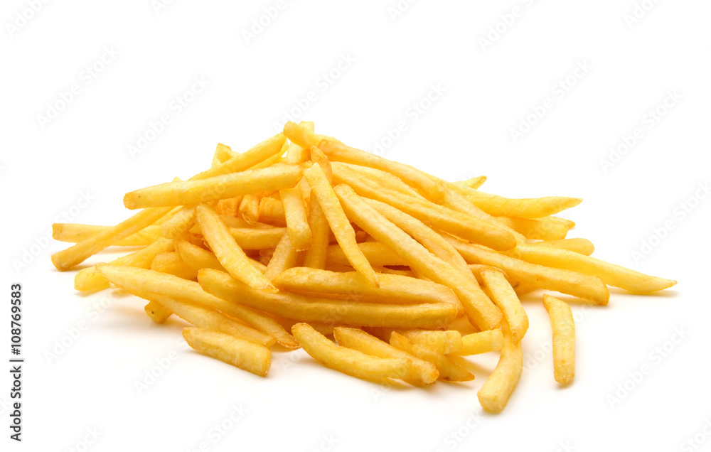 potato fry on white isolated background potato fry on white isolated background