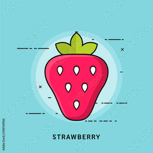 Strawberry Creative flat fruit concept icons for web and mobile service and apps