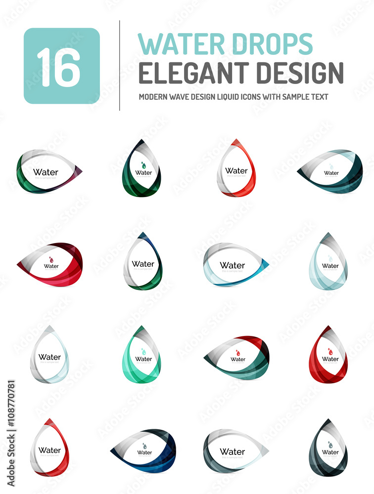 Vector water elegant symbol set Vector water elegant symbol set