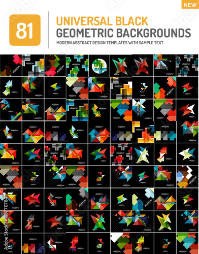 Mega collection of black geometric shape compositions