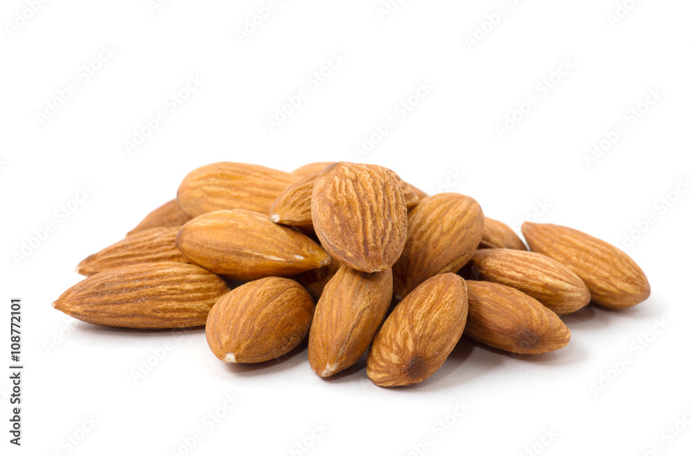 group of almonds isolated on white group of almonds isolated on white