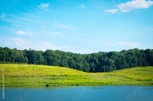 landscape with river and blue sky © nata777_7