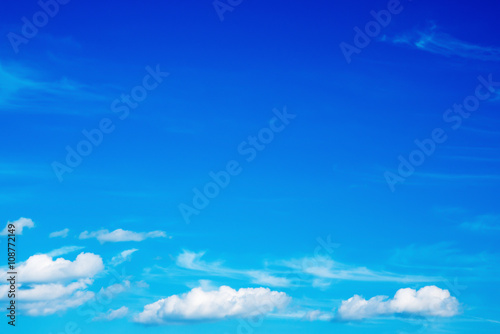 White clouds in blue sky.