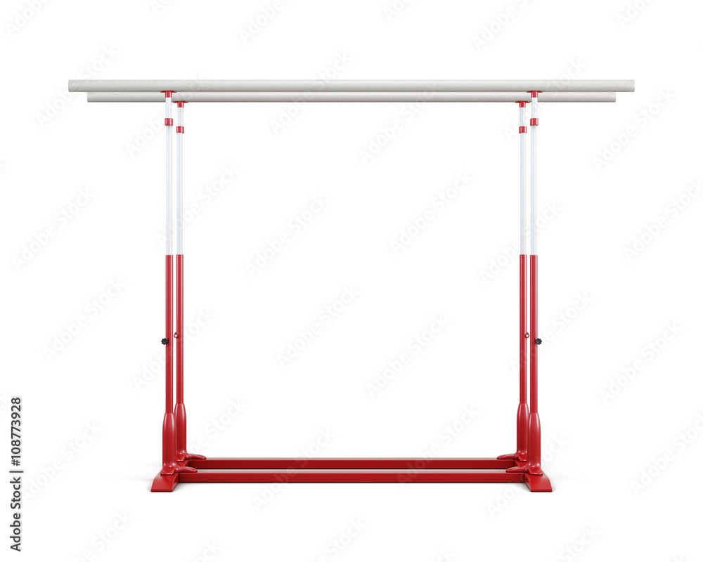 Gymnastic bars isolated on white background. Front view. 3d rendering Gymnastic bars isolated on white background. Front view. 3d rendering