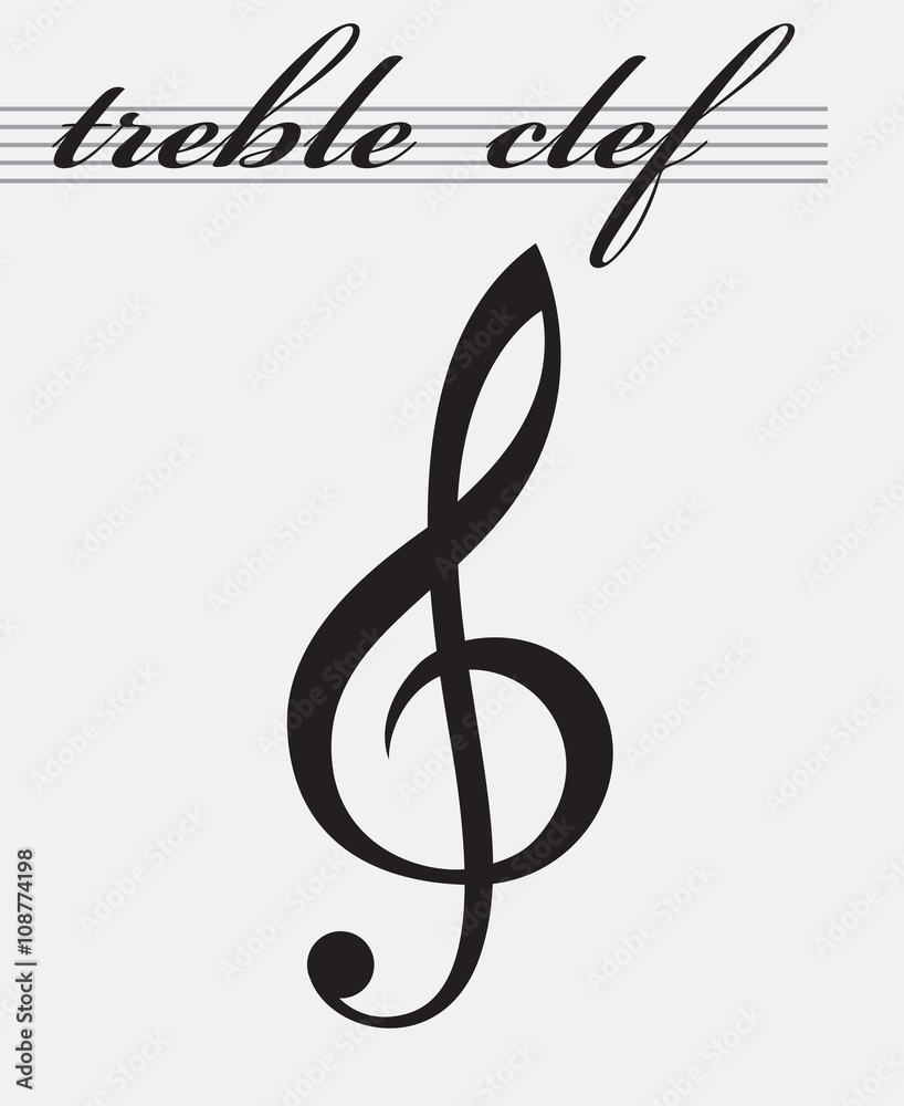 Obraz premium monochrome icon of treble clef 
