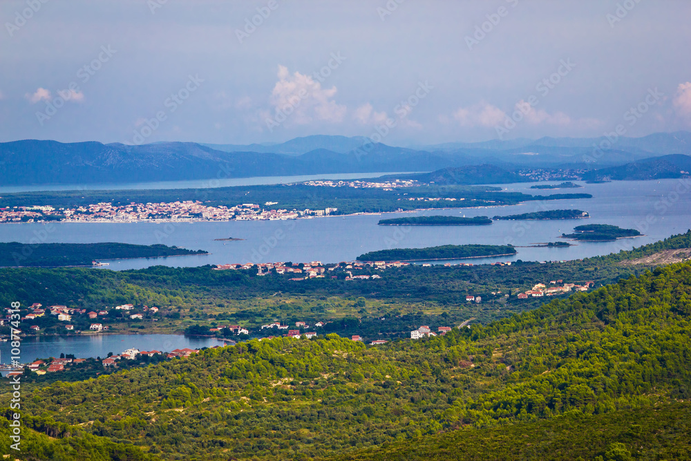 Croatian islands archipelago aerial view