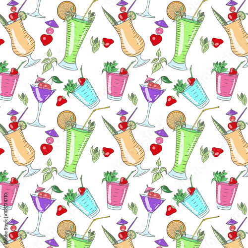 Bright seamless cocktail pattern, textile, scrapbooking, fabric, material