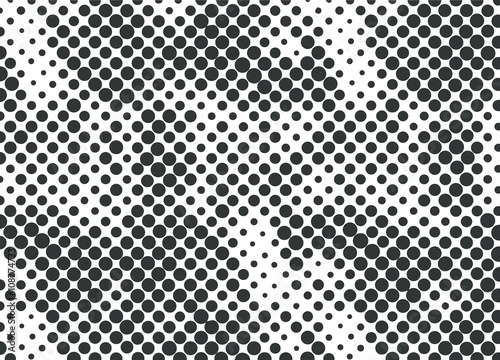 Halftone dots, black on a white background. Halftone background for your design. Vector illustration