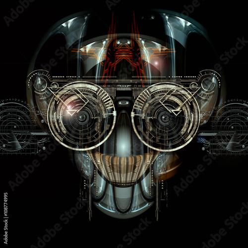 futuristic cyborg face