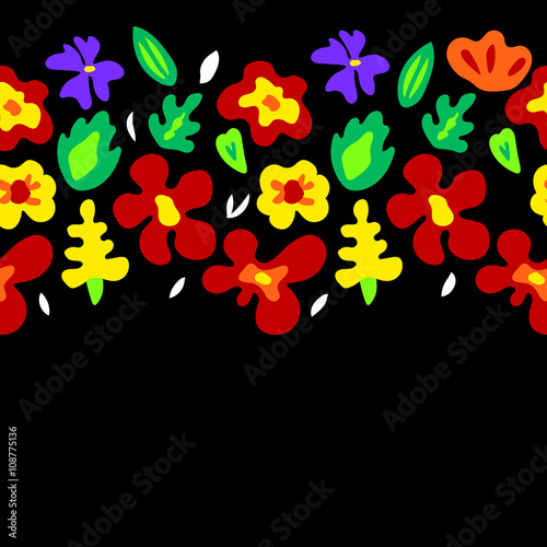 Large colorful flowers on b...