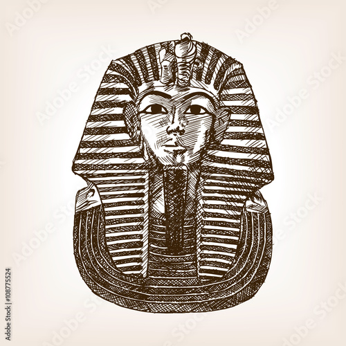 Pharaoh sarcophagus sketch vector illustration