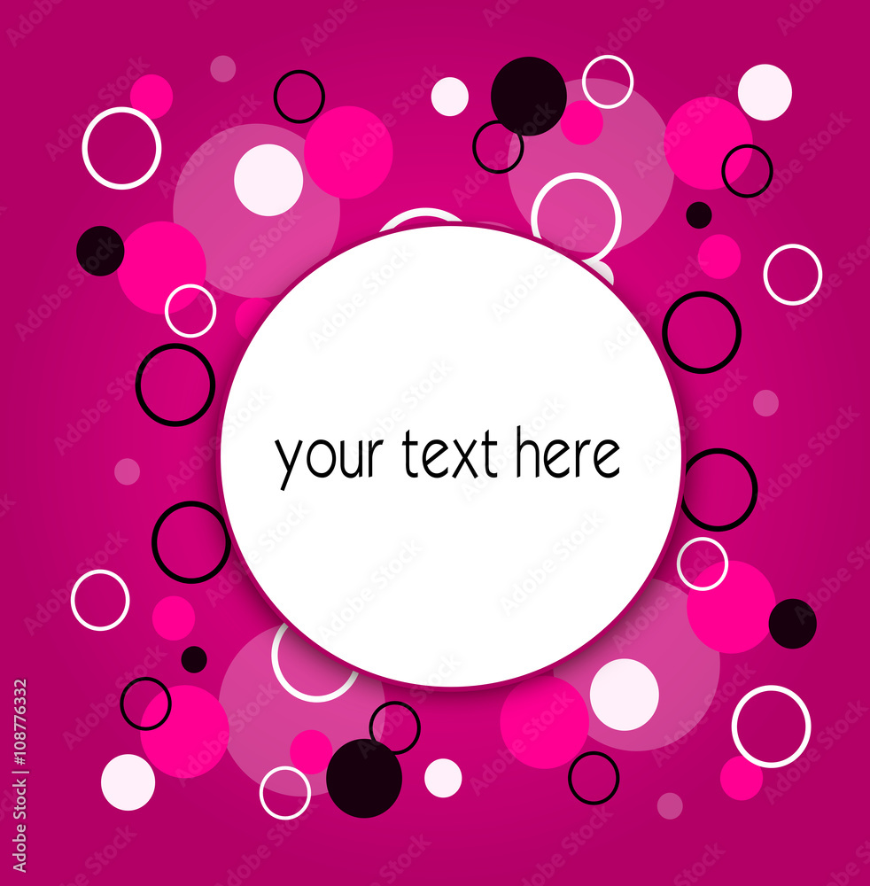 Abstract pink template with circles