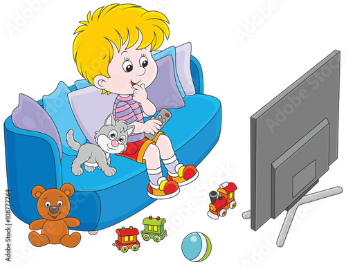 Little TV viewer photo