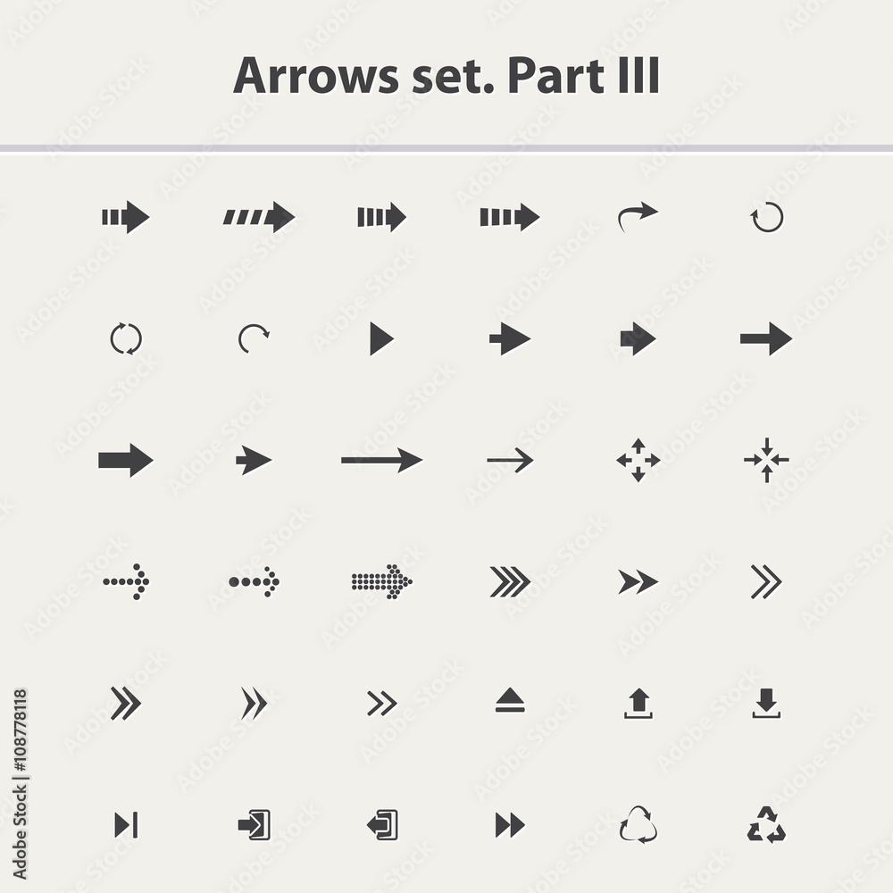 Arrow icon set vector isolated on a white background.Black arrow icons  collection